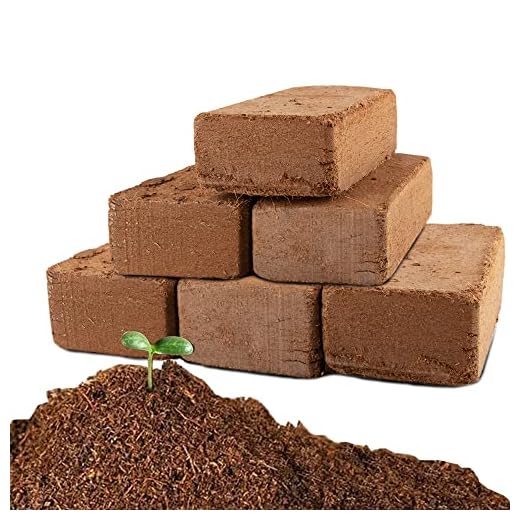 13.8 Gallons Coco Coir Brick for Plants- 6 Pack Premium 100% Organic Peat Moss Mix with Low EC & pH Balance, Fiber Coconut Husk for Planting, Gardening, Potting Soil Substrate(8.4 Pounds)