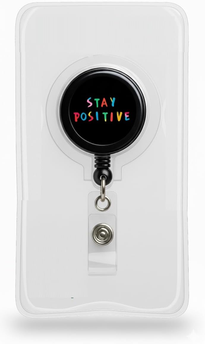id Card Pulley (Set of 1) for Office use | Stylish id Card Holder with Retractable Badge reels (Stay Positive)