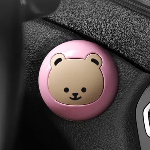 Cache-bouton de démarrage d'ours mignon pour décoration de voiture universelle et camion