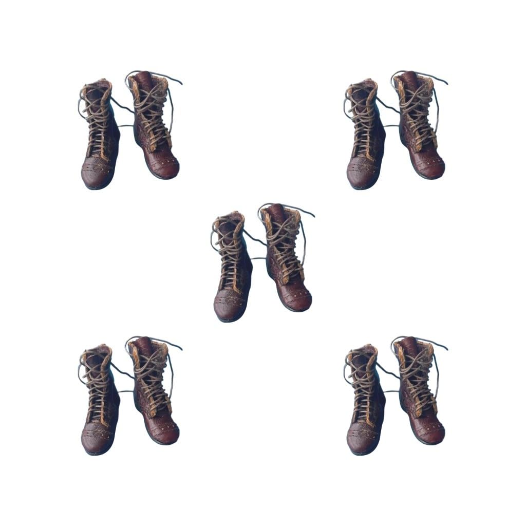 KSJOAIDDE 5 set of 1/6 Action Figure US 101ST Airborne Shoes PU Leather 12 In Male Doll Shoes