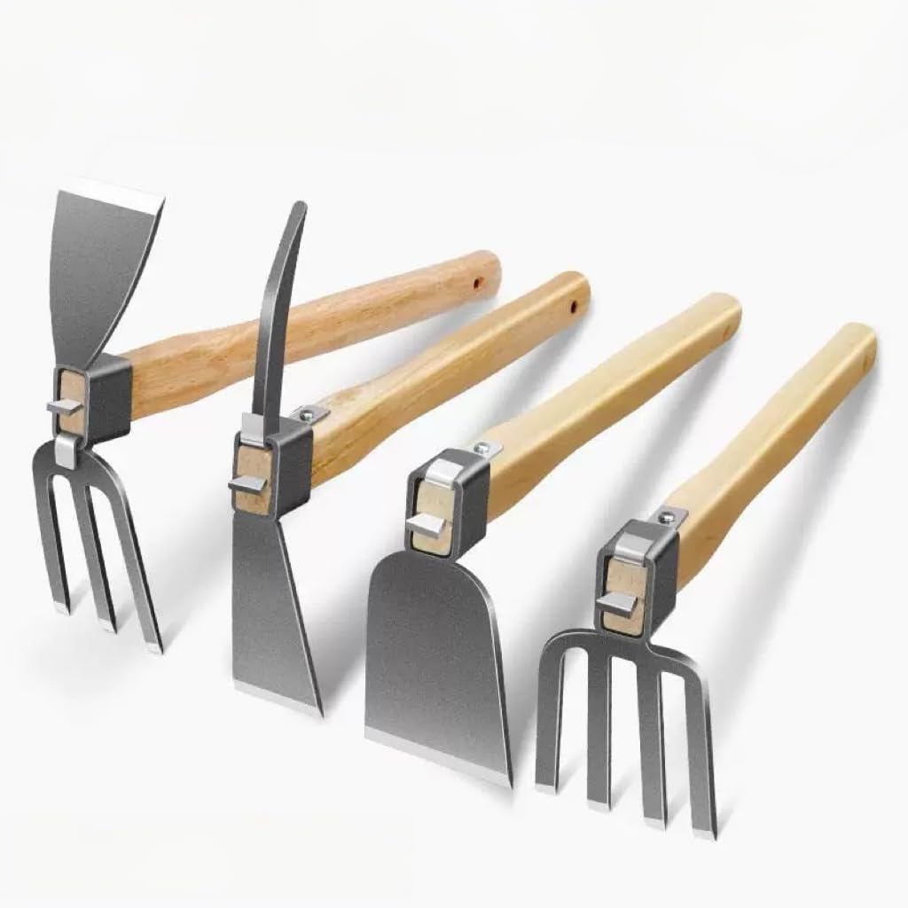 Garden Hoe Rake Hand Tool,Heavy Duty Bend Tool for Weeding, Digging, Seeding Multipurpose