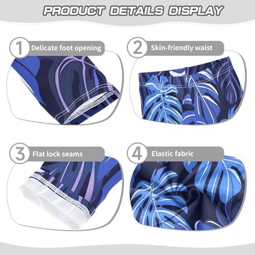 Toddler Girls Leggings Printed Yoga Pants Leggings Blue Leaf for Kids3