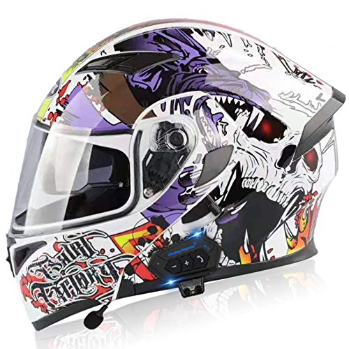 Casque moto intégral Bluetooth modulable pour course et motocross adulte