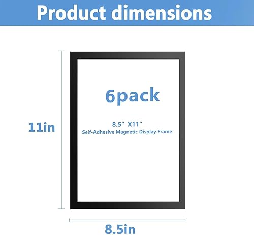 Miniatura 2 de SVICCOOKQ Portarretratos magnético de 8.5 x 11 pulgadas, marcos de fotos autoadhesivos con borde magnético duradero y PVC transparente para oficina,