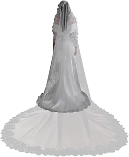 Luxury Royal Cathedral Wedding Veil One Layer White Bridal Veil 300cm Long Handmade Appliqued Headdress with Comb