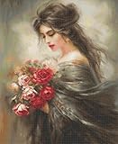 Fils : Luca-S 100 % coton Luca-S Kit de broderie au point de croix doré – Serene Beauty B703 – Kit de broderie au point de croix compté pour adultes