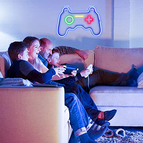 Image of ineonlife LED Gamer Neon Sign Gaming Room Neon Signs for Game Room Wall Decor Boys Teen Bedroom Decorations Accessories and Decor Bar Party Man Cave Birthday Gifts for Teens