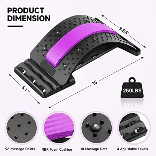 Image of Back Stretcher - Back Cracker 4 Levels Spine Board, Back Popper Chiro Board for Lower and Upper Back Pain Relief, Adjustable Lumbar Stretcher (Black)