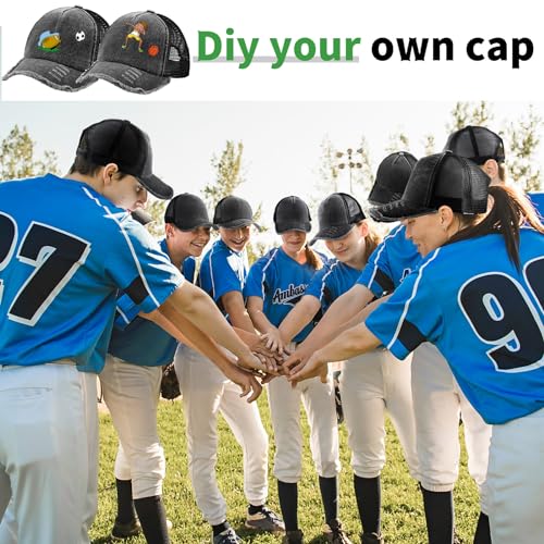 Image of Suhine 24 Pcs Blank Trucker Hat Bulk Unisex Mesh Baseball Cap for Sublimation Embroidery Vintage Adjustable Hat for Men Women