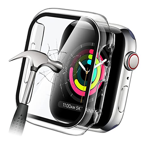 YMHML Compatible with Apple Watch 42mm Series 3/2/1 Case with Built-in Tempered Glass Screen Protector, Thin Guard Bumper Full Coverage Hard Cover for iWatch Accessories