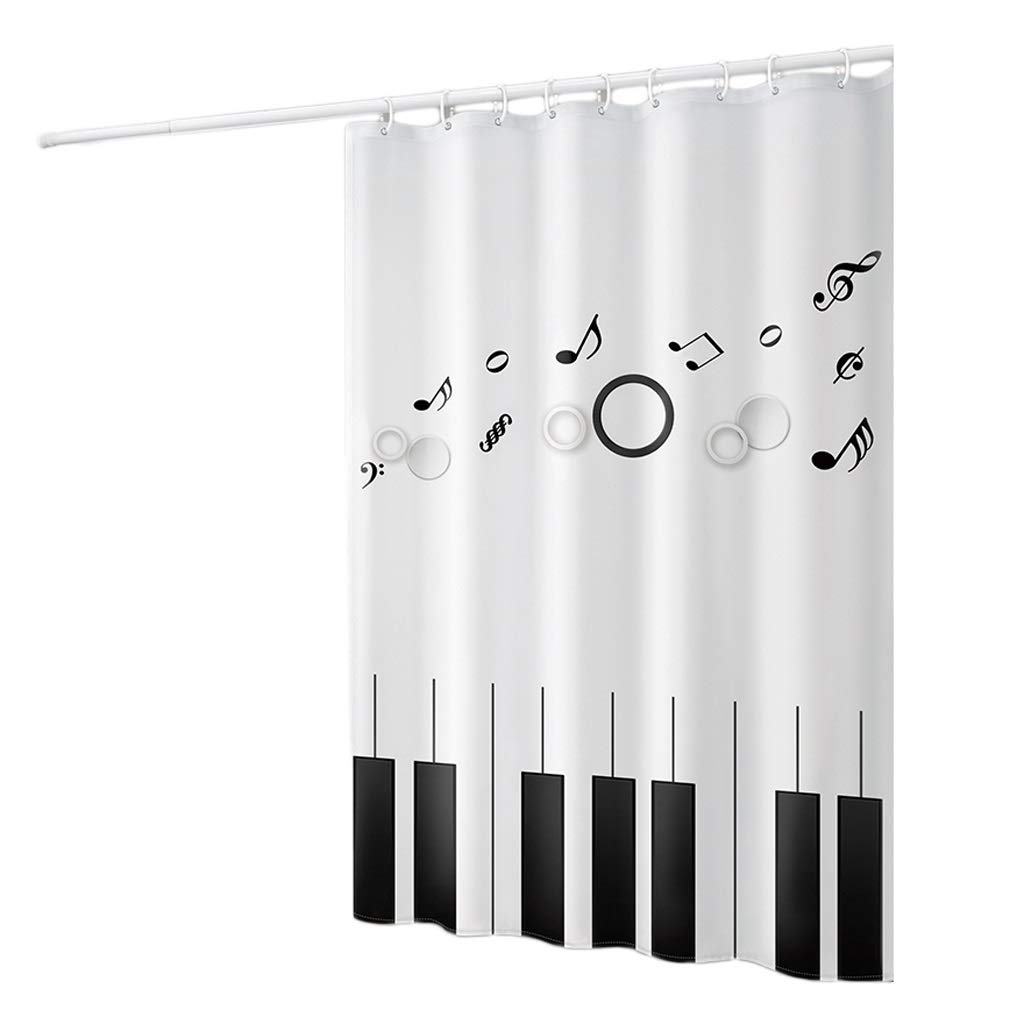 Rideau de douche partitions de musique 200x200 et tringle télescopique réglable