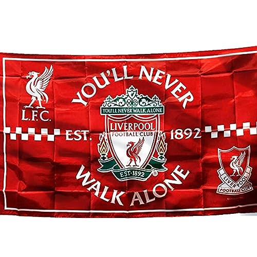 Yangyirun Liverpool flags 3x5FT/90x150cm,Vivid Color and UV Fade Resistant, polyester with Tunnel and Double Stitched,Single-sided printing is not double-sided for football outdoor Decorations.