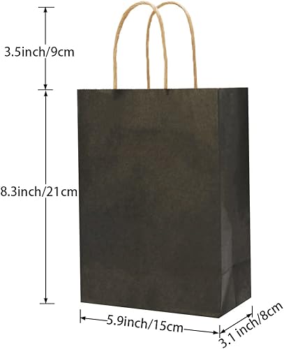 Miniatura 2 de PQZKLDP 30 bolsas de regalo de papel kraft con asas para compras, fiestas, boutiques, golosinas, cachorros, bolsas de regalo, bolsas de estraza (5.9