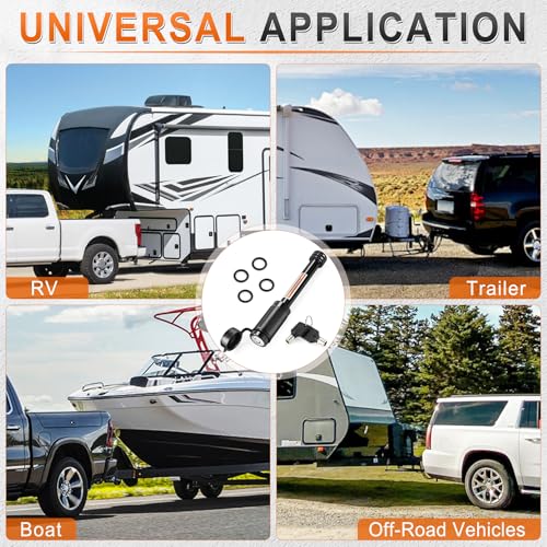 Image of JUSTTOP Trailer Hitch Receiver Pin Lock,5 /8 inch Dia 2-3 /4 inch Long Pin Trailer Lock for Class III IV 2 inch Receiver with 4 Anti-Rattle Rubber O-Rings,for Trailer Truck Car Boat