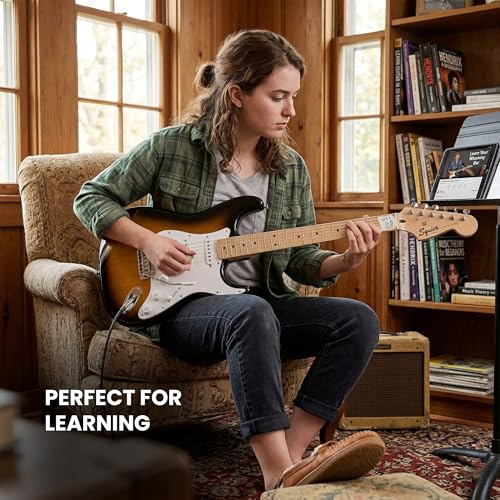 Image of Fender Squier Sonic Stratocaster - 2-Color Sunburst Bundle with Frontman 10G Amp, Cable, Tuner, Strap, Picks, and Austin Bazaar Guitar DVD