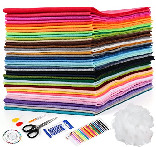 Homewit - Homewit Felt Fabric Sheets - A4 Size Textile Fuzzy Fabrics DIY Craftwork - Multi-Colour Rectangular Shape - Cut to Size - for Art and Crafts Scrapbooking (30)