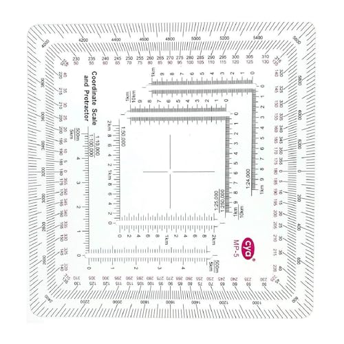 kobeIeen Upgraded/Coordinate Grids Reader, and Protractors Coordinate Scale for Camping