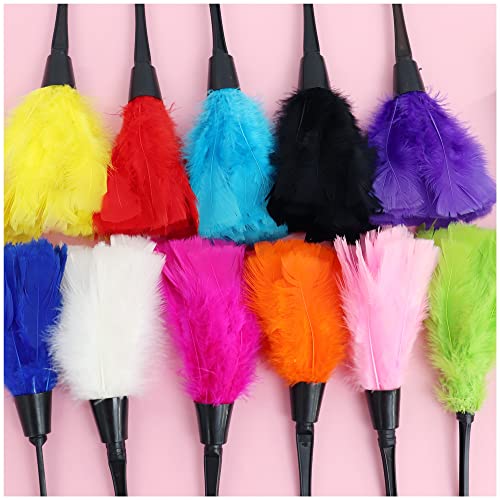 Kuoin French Maid Feather Dusters 12" Cosplay Prop For Women Halloween Costume Accessories (White+Black) #TOP5