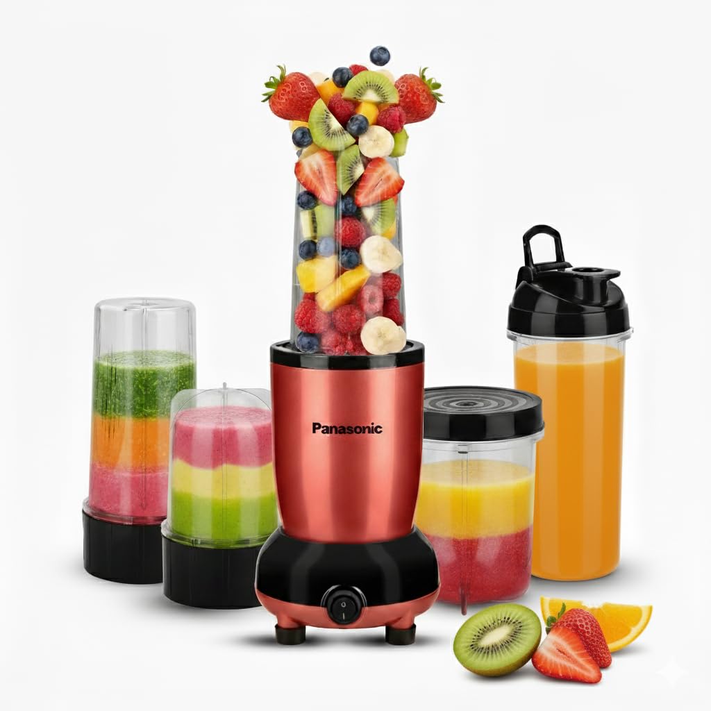 Panasonic Nutriturbo Hand Blender with 5 Jars | Powerful 600W Max Locked Motor | Juicing, Blending & Grinding | Copper Motor & Safety Lock | Multipurpose Kitchen Appliance-image-49