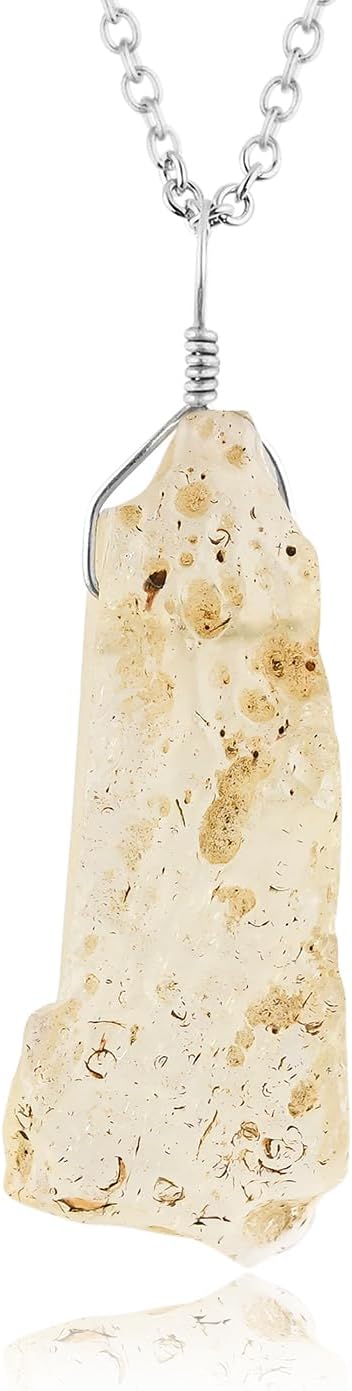 Natural Raw Gemstones Dainty Pendant, Rough Stones Necklace, Handmade Boho Jewelry for Women, Healing Crystals, Hypoallergenic Silver Adjustable Chain, Elegant Gift, 16+2 Inch