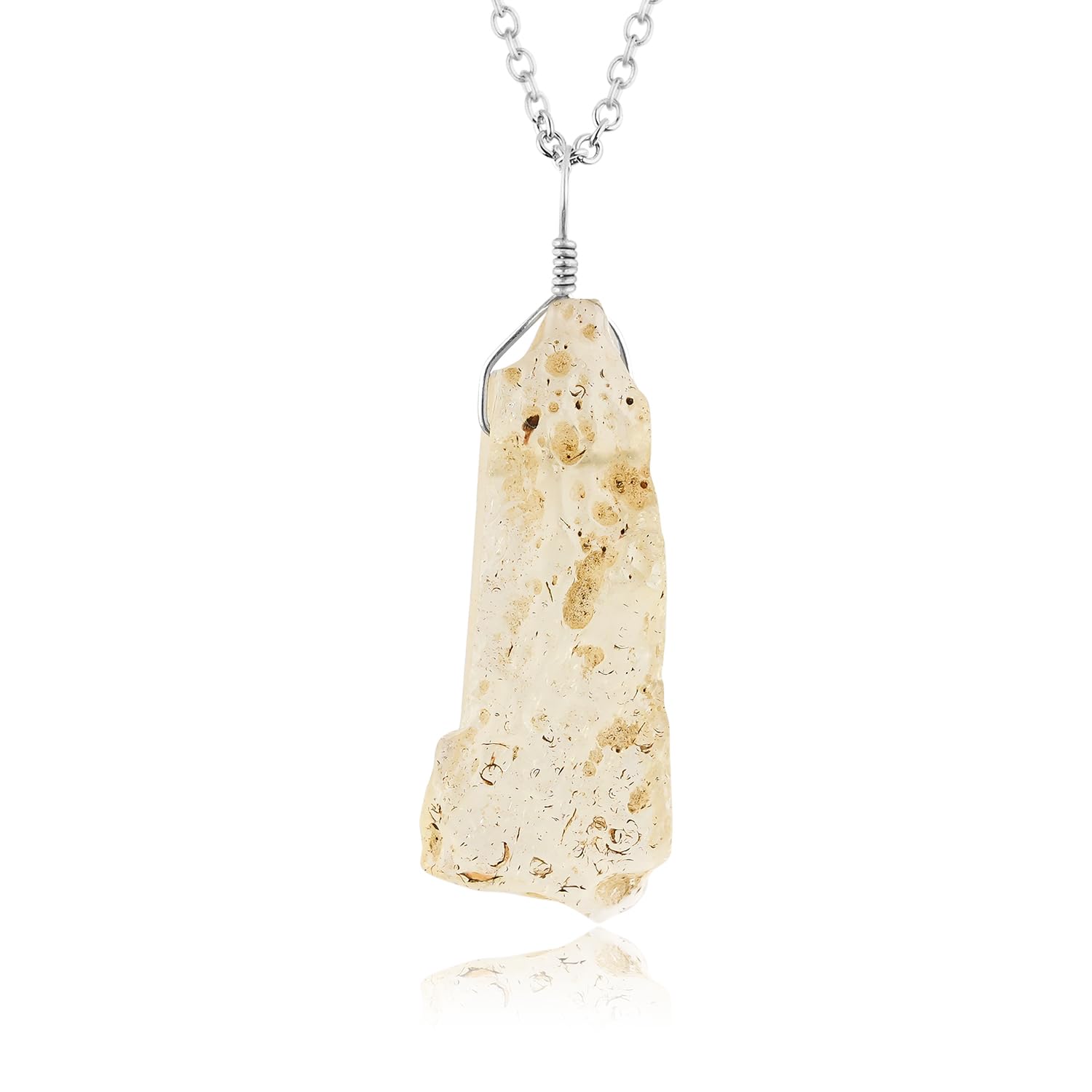 Natural Raw Gemstones Dainty Pendant, Rough Stones Necklace, Handmade Boho Jewelry for Women, Healing Crystals, Hypoallergenic Silver Adjustable Chain, Elegant Gift, 16+2 Inch