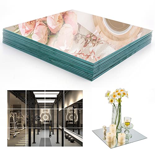 Jasanmaxmirror 12Pcs 12Inch Square Mirror Plates, Gym Mirrors, Edges Polished, Square Mirrors For Centerpieces #TOP8