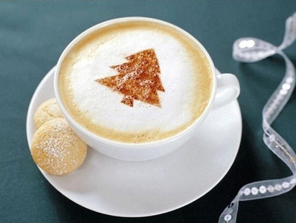 Szablony Do Kawy Szablon Do Ciasta Szablon Do Kawy16 Sztuk Coffee Cake Mold Fancy Coffee Cake Dekoracji Plastikowy Model Kawa Dekoracja Narzędzie Cappuccino Latte Formy