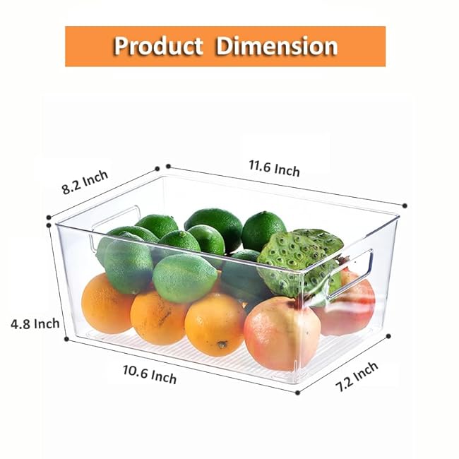 FreshSpace Plastic Pantry Organization and Storage Containers with Lids - Ideal for Kitchen Organization and Storage - Keep your Fridge, Refrigerator, and Cabinets Tidy and Organized, ST-021