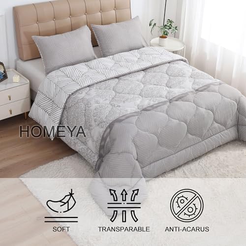 HOMEYA - Edredón Estampado con Relleno de Fibra, Edredón Cama Matrimonio, 250 x 240cm, Tejido Suave y 100% Poliéster - imagen 3