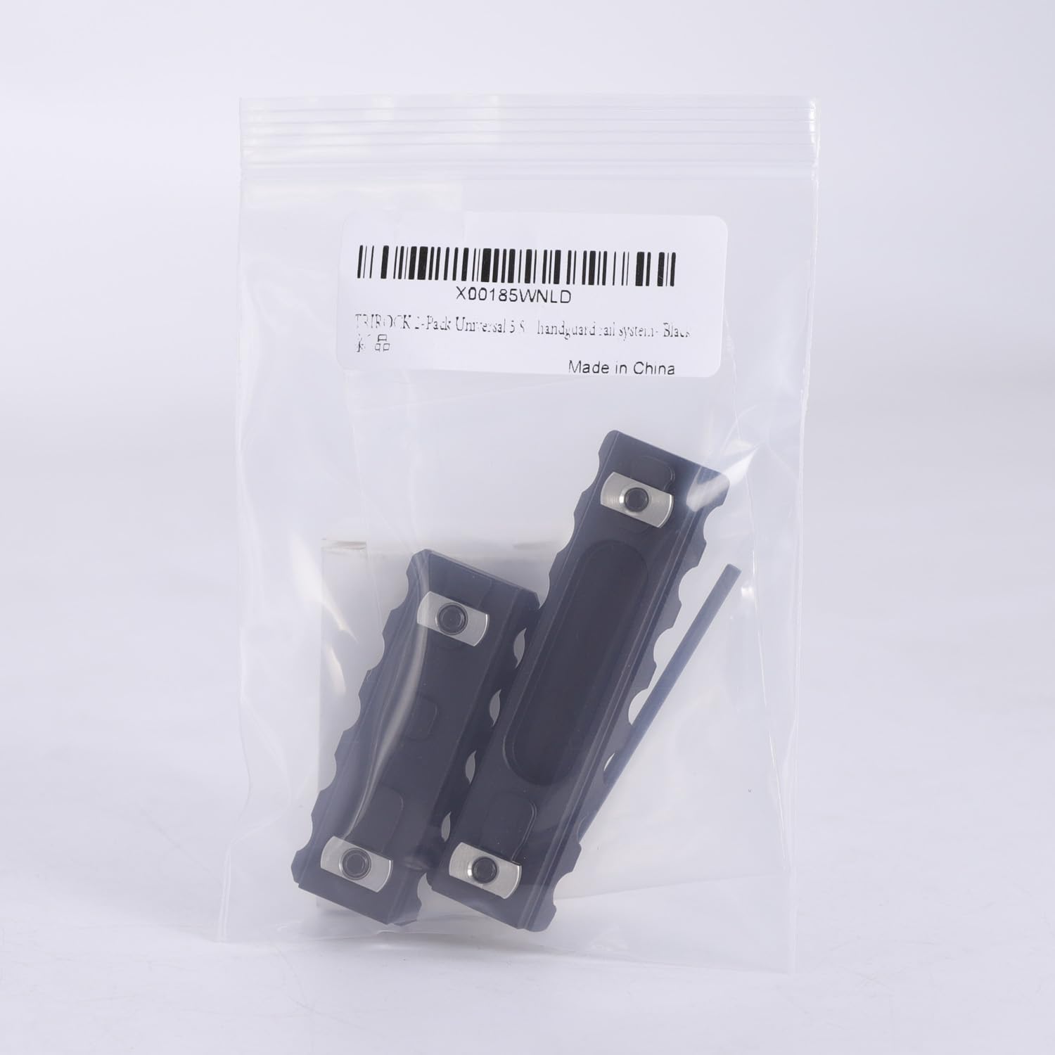 2-Pack Trirock Universal 5 Slots(2.2 Inch) & 7 slots(2.95 Inch) picatinny rail section with dual interface compatible of both KeyMod and M-LOK handguard rail system- Black