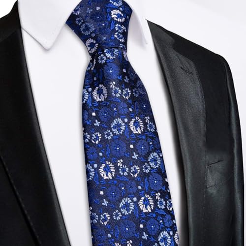 Image of Hi-Tie Zipper Ties for Men Pre-tied Tie Set Lapel Pin Pocket Square and Cufflinks Formal Business Wedding Adjustable Necktie