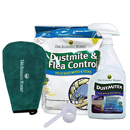 Dust Mite and Flea Control Spray & Powder - Dust Mites Remover + Flea Killer for Allergy & Asthma Relief - Dust Spray…