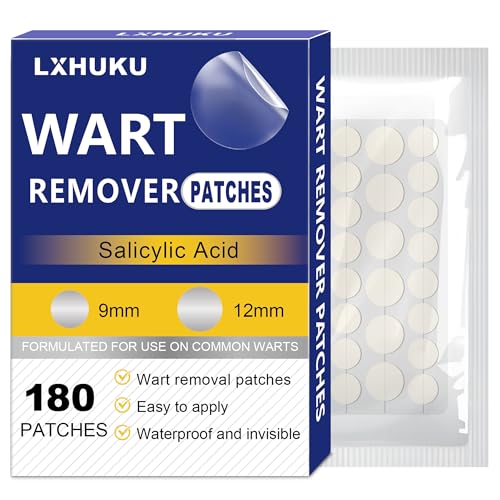 LXHUKU Maximum Strength Salicylic Acid Wart Remover Patches, Fast & Gentle Removal, Discreet & Long - Lasting, Ideal for Various Skin Blemishes Like Plantar, Common, Flat Warts, Corns and Calluses