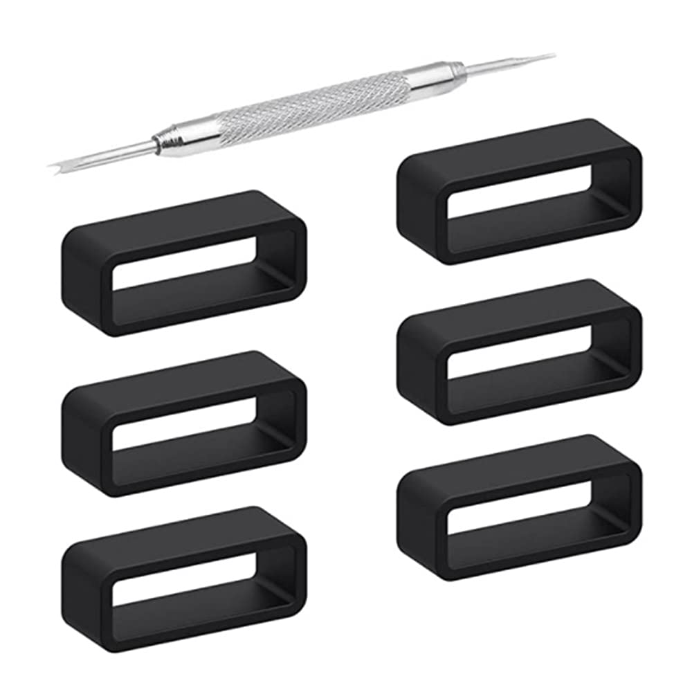 Watch Band Loop Holder Keeper for Silicone Leather Rubber Watch Strap or Resin Belt, Durable Fastener Retainer with Removable Tools