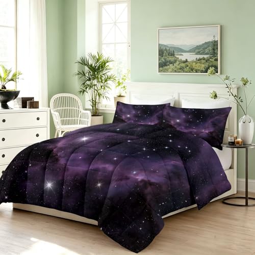 Edredón de 7,5 tog sin funda con diseño de nebulosa reversible para cama doble 3