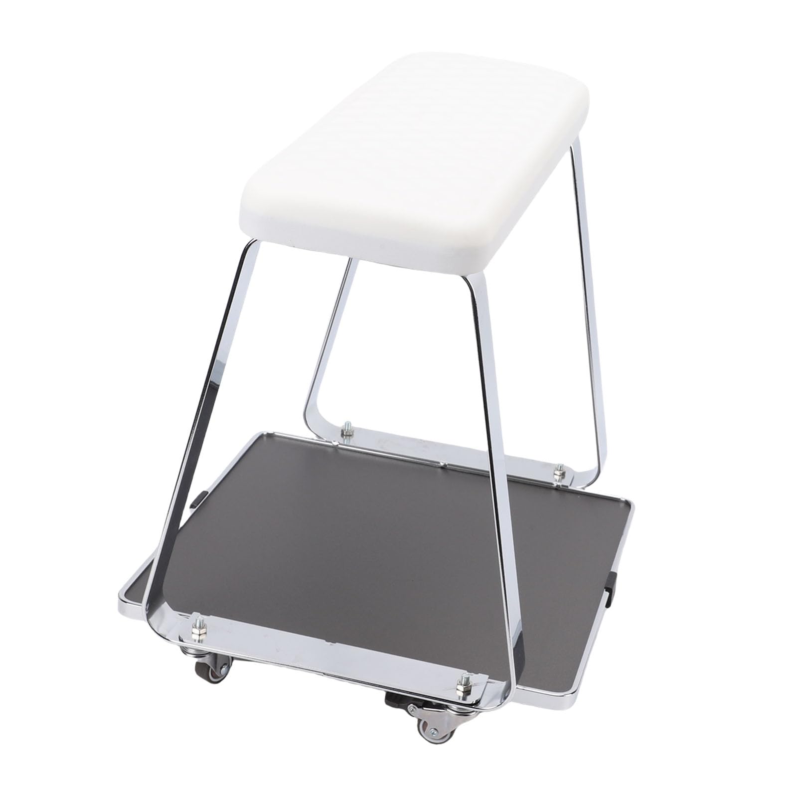 Generic Fußbadewagen, Beweglicher Pediküre-Wagen mit Memory-Schaum-Kissen für Schönheitssalon, Zuhause, Badezimmer, Edelstahl