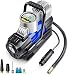 AstroAI Portable Air Compressor Pump, Digital Tire Inflator 12V DC Electric Gauge with Larger Air Flow 35L/Min, LED Light, Overheat Protection, Extra Nozzle Adaptors and Fuse, Blue
