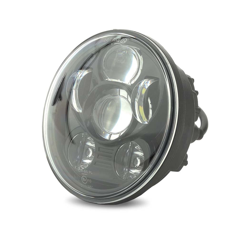 Set Faro LED Moto 7" Negro + LED Intermitentes Manillar Moto XS Tintado