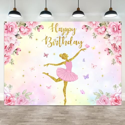Décoration anniversaire ballet rose pastel et étoiles scintillantes pour studio photo