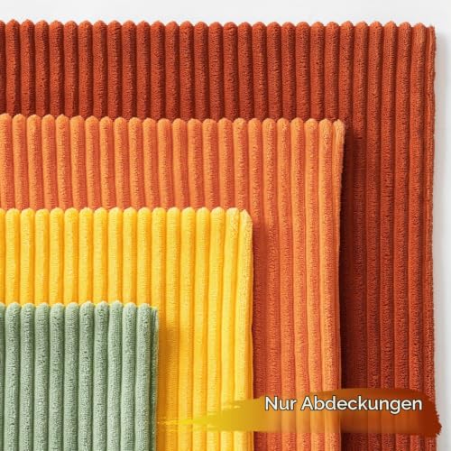 MIULEE Kissenbezug 45x45 4er Set Kordsamt Kissenhülle sofakissen Olive – Ansicht 4