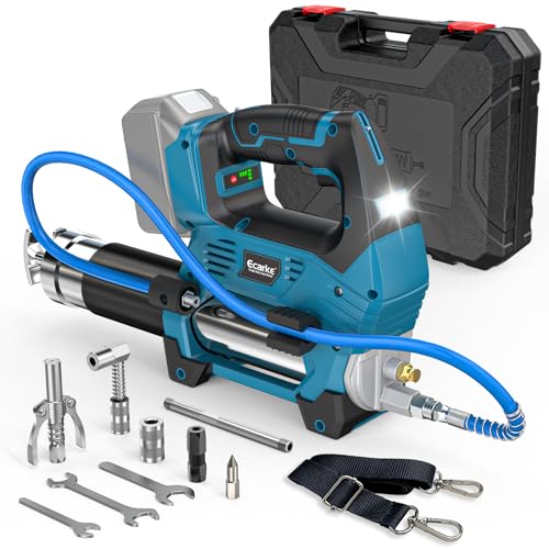 Ecarke Pistolet à Graisse sans Fil Compatible mit Ma-Kita 18V (sans Batterie), Moteur Brushless, Pression Max 12000 PSI, 3 Vitesses 150/200/250 g/Min,...