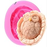 Vak 3D Chouette Animal Forme Silicone Fait à la Main Savon Moule,Résine Argile Bougie Moules,Fondantcake Décoration Outils,Cupcake Bonbon Chocolat Pâte à Fleurs Cookie Plats à Four Poêle,Pâtisserie