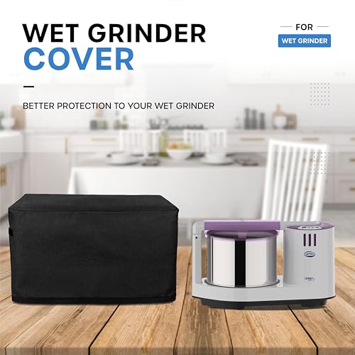 Image of Crasome Dust Proof Water Resistant Kitchen Wet Grinder Cover for 2 Litre Table Top Ultra Grind+ Gold - Black