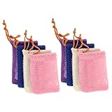 Beaupretty 8pcs Soap Foaming Pouches Drawstring Mesh Bathing Bubble Maker for Skin Health Comfortable Texture Easy Storage for Ages Colors Beige