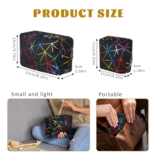 Image of Period Bags, Tampon Holder for Purse, Waterproof Portable Leather Period Pouch, Sanitary Napkin Storage Bag, Black Makeup Bag Set, Pad Pouches for Period