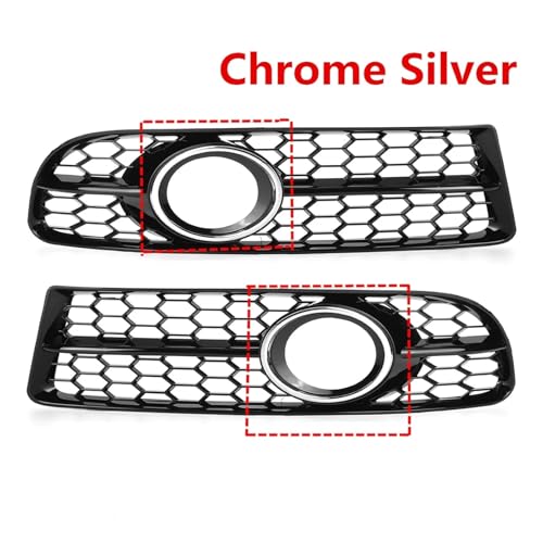 Grille de phare antibrouillard en nid d'abeille avec inserts chrome silver
