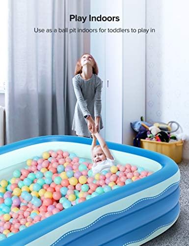 HOUSN Paddling Pool, Swimming Pool Inflatable Pool Toys Pool Swimming Pool Toys Paddling Pool Above Ground Pool for Backyard Indoor & Outdoor, Fast Set 118" X 72" X 22"