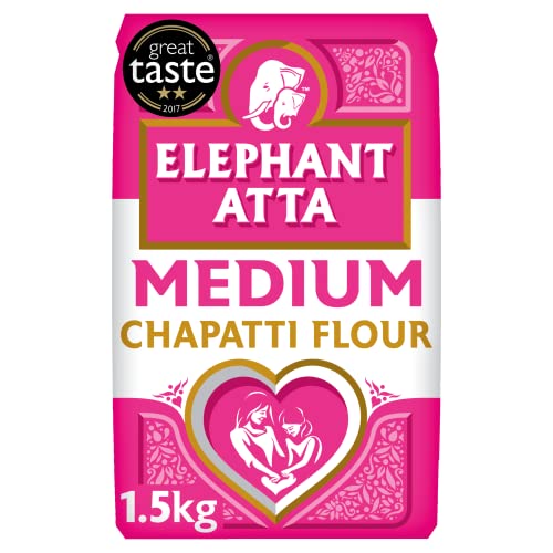 Elephant Atta Medium Chapatti Flour 1.5kg Atta Flour for Roti Naan & Chapattis