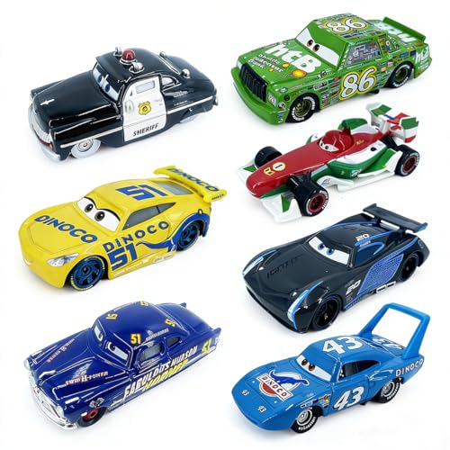 Brofix 7PCS Toy Car Set 1:55 Metal Die Casting Model Vehicles Car with Portable Mini Size for Ages 3 and up Boy Girl Toy, in Bulk (7PCS Blue)
