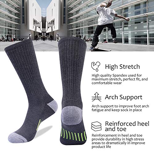 JOYNÉE Mens Athletic Crew Socks for Men Cushion Casual Sports Workout Sock 6 Pack4